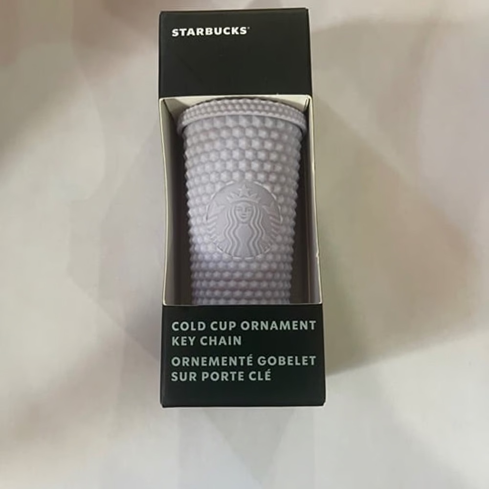 Starbucks Lavender Studded Cold Cup Keychain